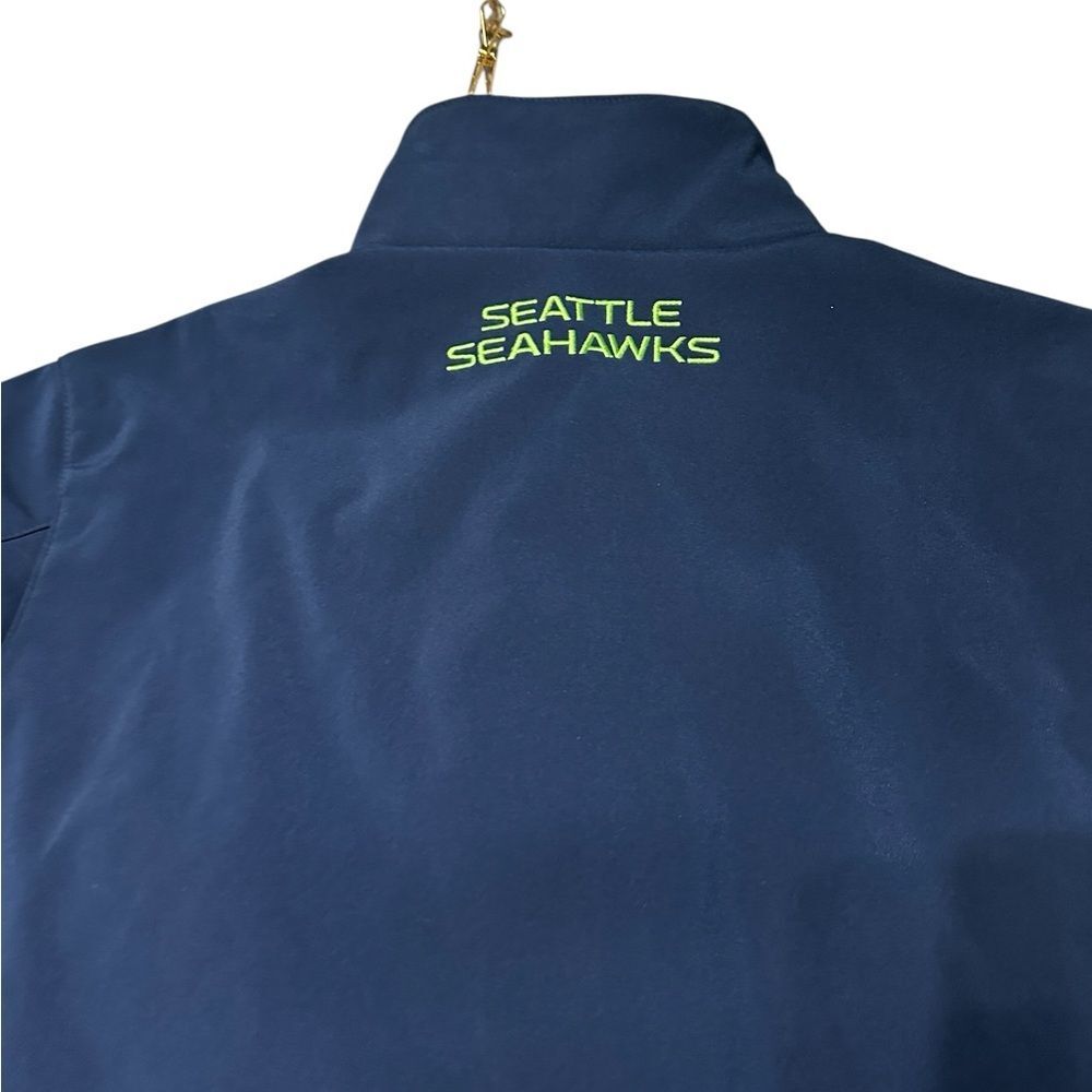 Seattle Seahawks Blue Jacket Men’s Large NFL Full Zip Soft Shell Super Bowl - Picture 4 of 10